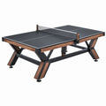Stół do tenisa stołowego 274 x 152.5 x 76 cm czarny z drewnianymi detalami do gry rekreacyjnej