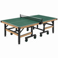 Stół do tenisa stołowego 274 x 152.5 x 76 cm zielony MDF składany na kółkach